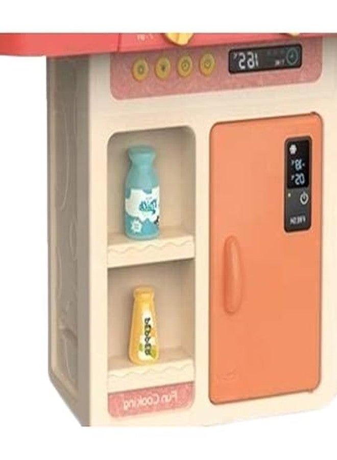 BIG FOLK BIGFOLK® Kids 42-Piece Princess Kitchen Set for Kids Girls Toys | Realistic Lights and Sounds Play Sink with Running Water, Dessert Shelf Toy and Kitchen Accessories Set for 3 Year Old - Image 3